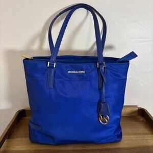 Michael Kors Morgan Electric Blue Large Nylon Tote